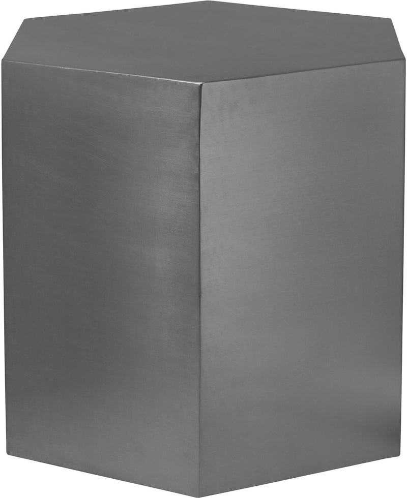 Hexagon Brushed Chrome End Table image