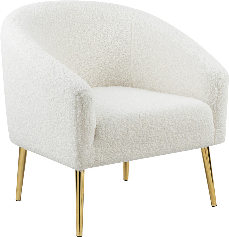 Barlow White Faux Sheepskin Fur Accent Chair image