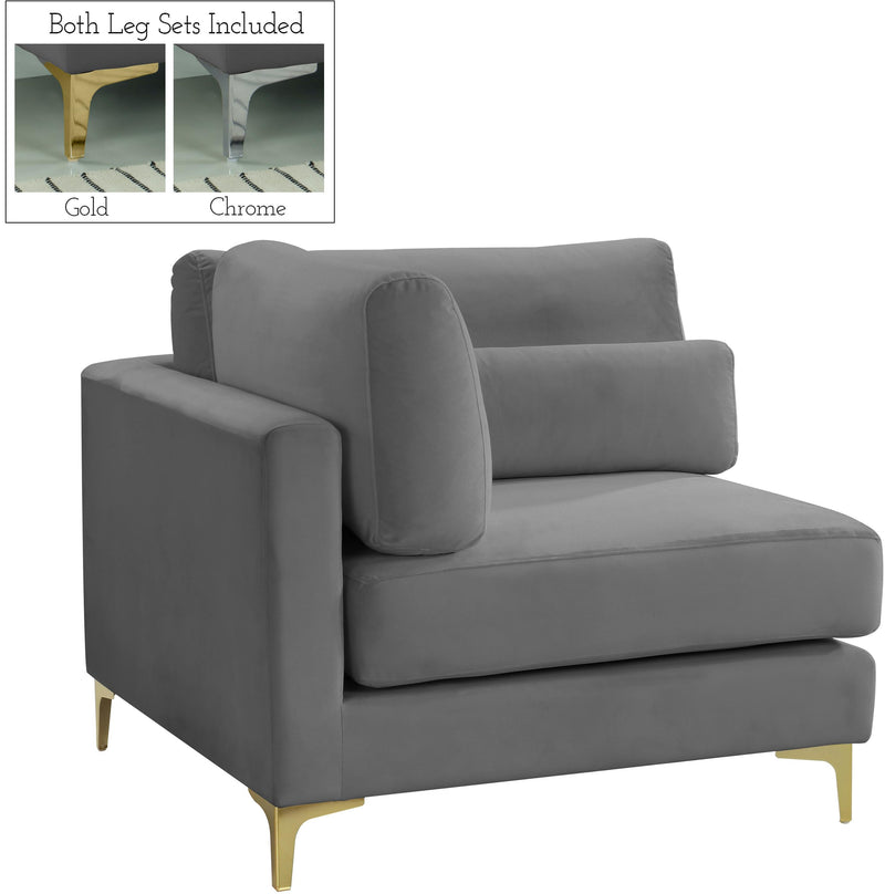 Julia Grey Velvet Modular Corner Chair image