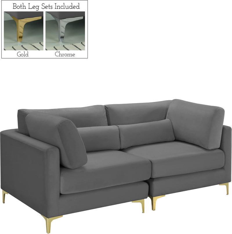 Julia Grey Velvet Modular Sofa image