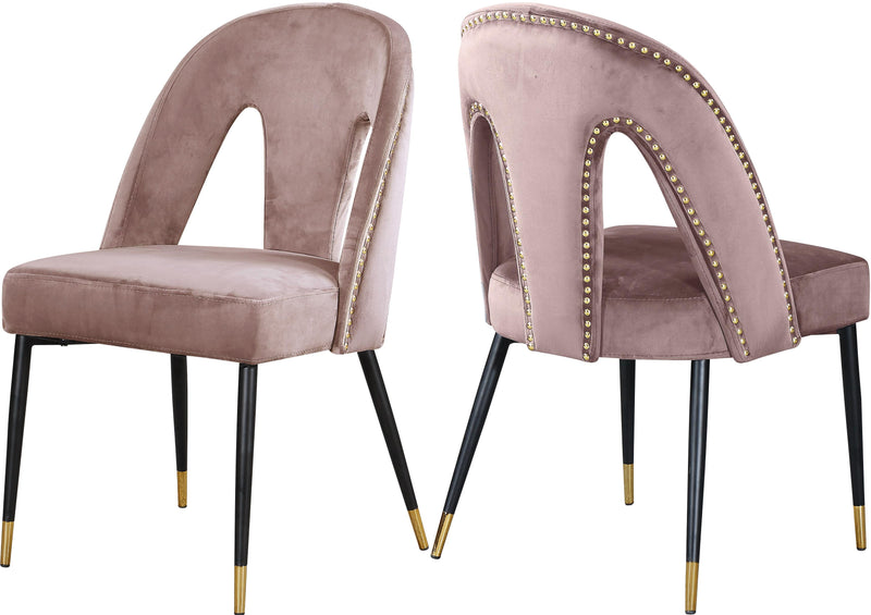 Akoya Pink Velvet Dining Chair image