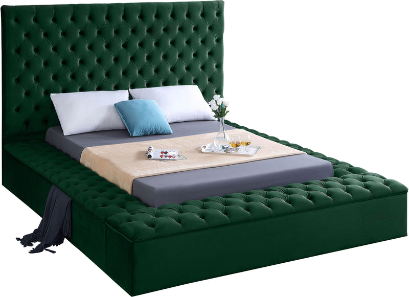 Bliss Green Velvet Queen Bed (3 Boxes) image