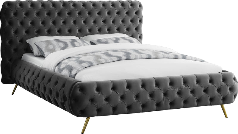 Delano Grey Velvet Queen Bed image