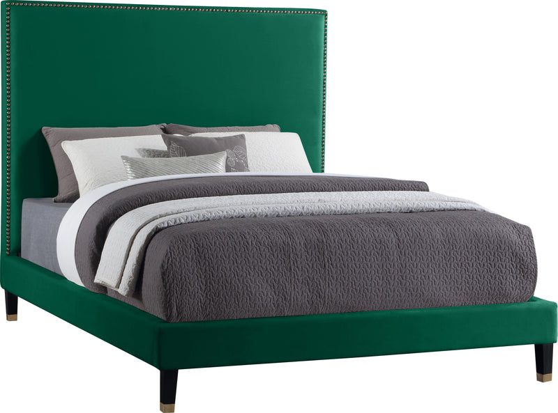 Harlie Green Velvet King Bed image