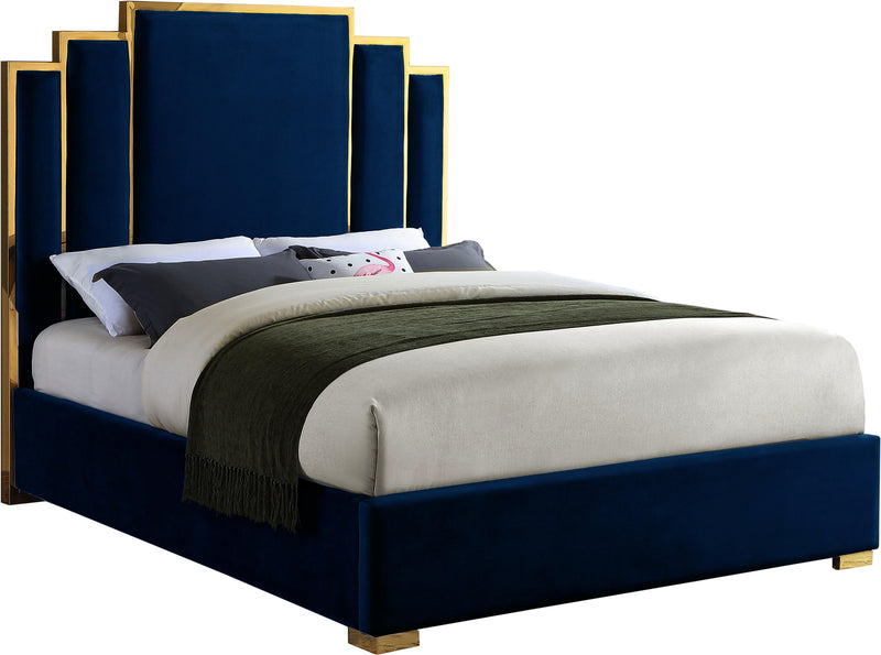 Hugo Navy Velvet King Bed image
