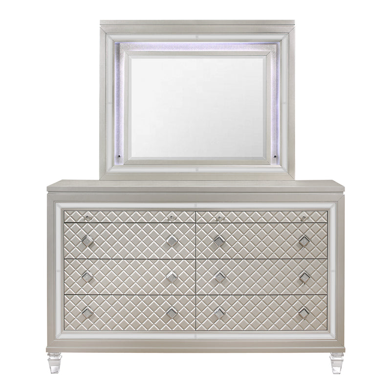 PARIS DRESSER W/JEWELRY DR & ACRYLIC LEGS CHAMPAGNE image